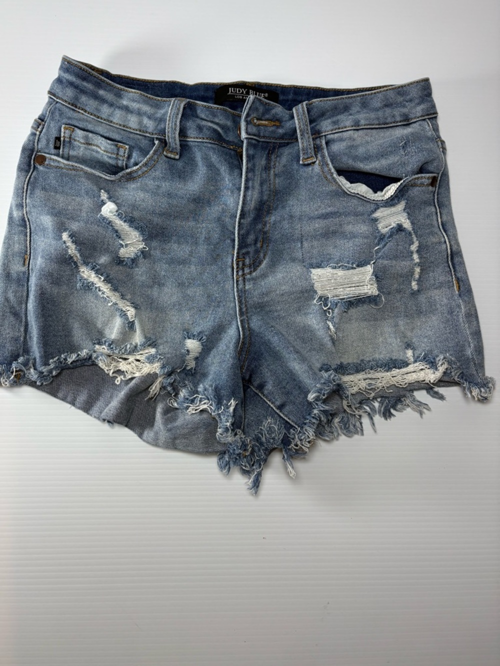 Judy Blue Light Blue Distressed Denim  Shorts